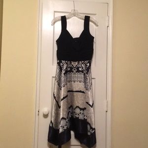 Navy/silver/white dress